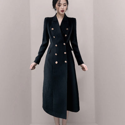 Vestido Blazer Doble Botonadura con Perlas - Elegancia Profesional - Image 3