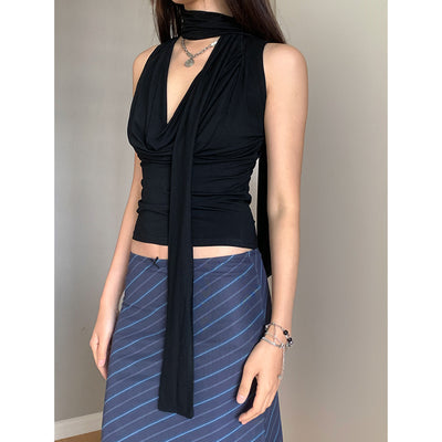 Blusa Halter Escotada con Tirantes Finos - Chaleco Veraniego Elegante - Image 3