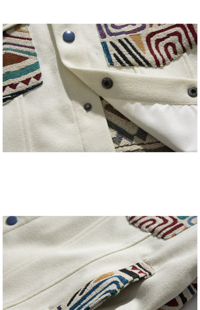 Chaqueta Béisbol Holgada Pareja Casual Street Stitching - Image 7