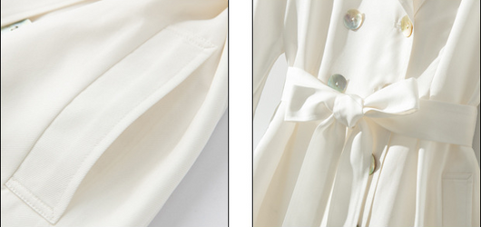 Gabardina Larga para Mujer con Cintura de Seda - Image 27