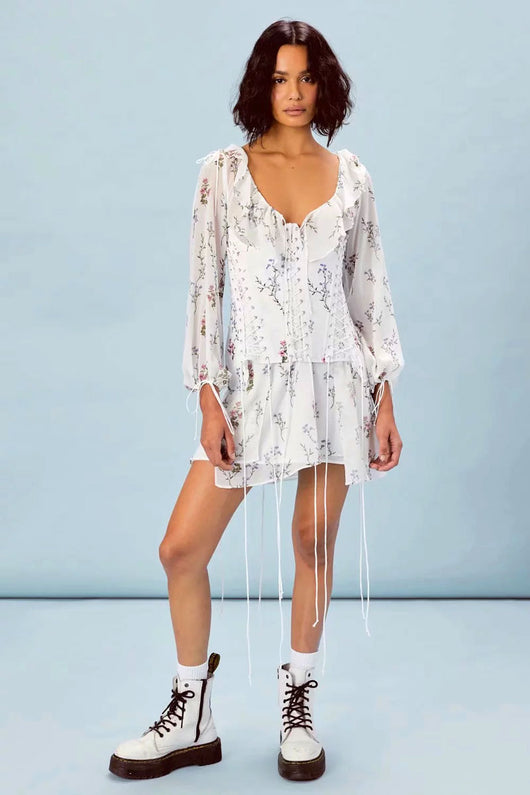 Vestido Floral Dos Piezas en Chifón con Escote V y Cintura Moldeadora - Image 19