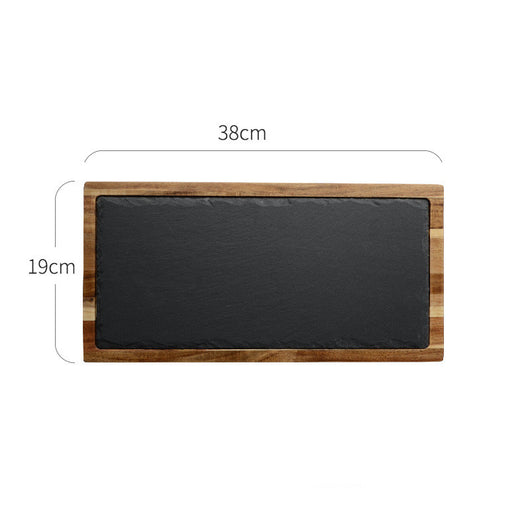 Plato de Madera para Pizza - Tabla Redonda de Madera Negra - Image 10