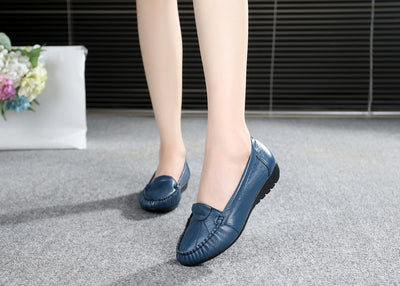 Zapatos Mocasín Cuña Cómodos de Cuero con Suela Suave - Image 5