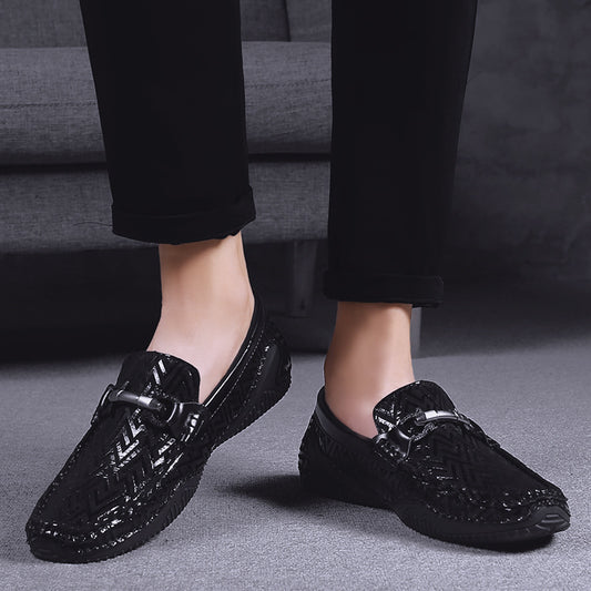 Zapatos de Cuero para Hombre con Patrón Exclusivo y Suela Suave