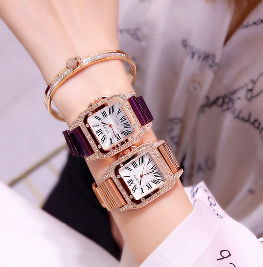 Reloj Cuadrado con Cristales Brillantes para Mujer - Image 6