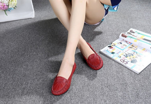 Zapatos Mocasín Cuña Cómodos de Cuero con Suela Suave - Image 4