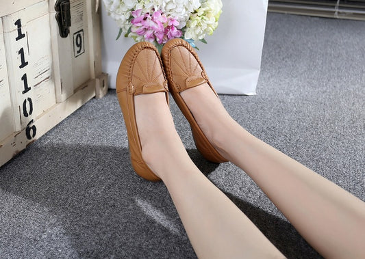 Zapatos Mocasín Cuña Cómodos de Cuero con Suela Suave - Image 2