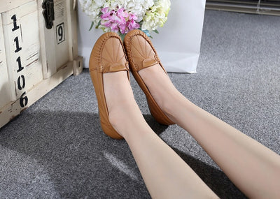 Zapatos Mocasín Cuña Cómodos de Cuero con Suela Suave - Image 2
