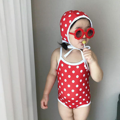 Traje de Baño Enterizo para Bebé Niña con Capucha y Lunares - Image 9