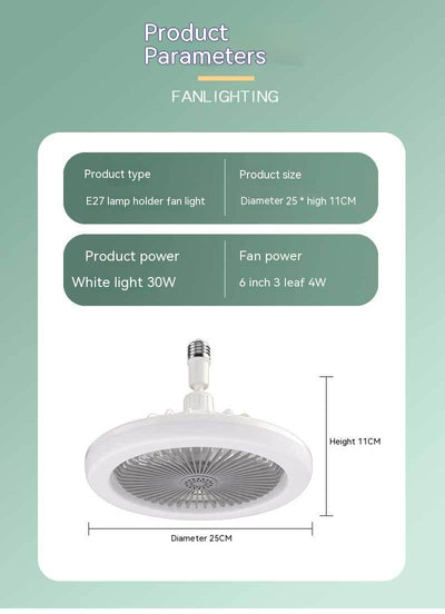 Lámpara Ventilador Aromaterápica E27 con Control Remoto para Dormitorio - Image 13