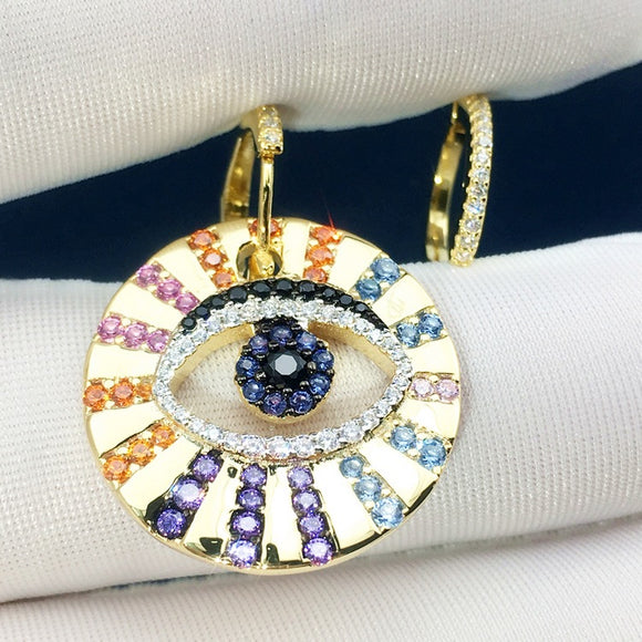 Aretes de Plata 925 con Diamantes de Colores - Diseño Europeo Hipoalergénico
