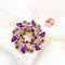 Broche Floral de Cristal con Incrustaciones de Diamantes