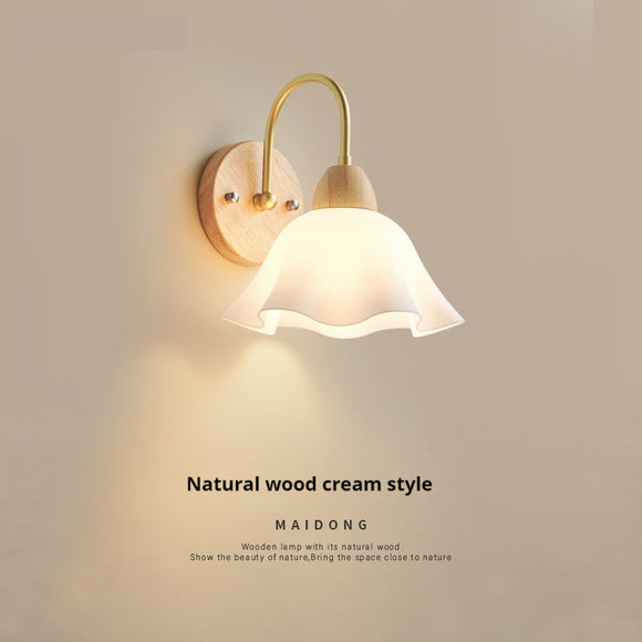Lámpara de Noche Nórdica en Madera Natural Estilo Minimalista