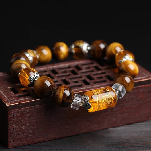 Pulsera de Cuentas Ojo de Tigre Dios de la Riqueza - Amuleto de Abundancia - Image 3