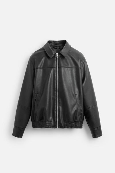 Chaqueta Biker de Cuero Sintético para Hombre - Image 4