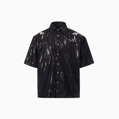 Camisa Blanca Manga Corta para Hombre con Hombreras Serpiente y Detalles Dorados - Image 16