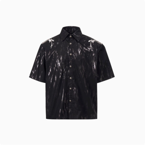 Camisa Blanca Manga Corta para Hombre con Hombreras Serpiente y Detalles Dorados - Image 16