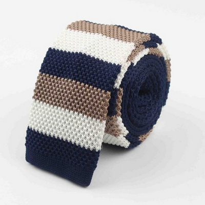 Corbata Tejida Delgada a Rayas para Hombre - Diseño Moderno y Sofisticado - Image 17