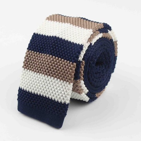 Corbata Tejida Delgada a Rayas para Hombre - Diseño Moderno y Sofisticado - Image 17