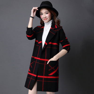 Cardigan de Cuadros Grandes para Otoño e Invierno - Saco Tipo Blazer - Image 4