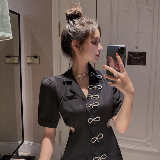 Vestido ejecutivo con cuello de moño slim - Image 6