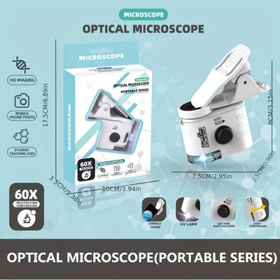 Microscopio Portátil 60x con Adaptador para Celular y Luz LED - Image 9