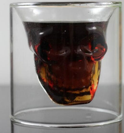 Vaso de Cristal Doble Transparente con Diseño Calavera - Image 3