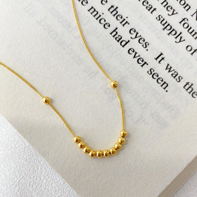 Collar de Oro 18K Chopin con Dije de Cuentas de la Suerte - Image 4