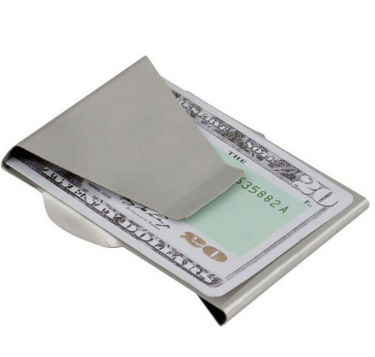 Billetera Clip de Acero Inoxidable - Portador de Tarjetas y Dinero