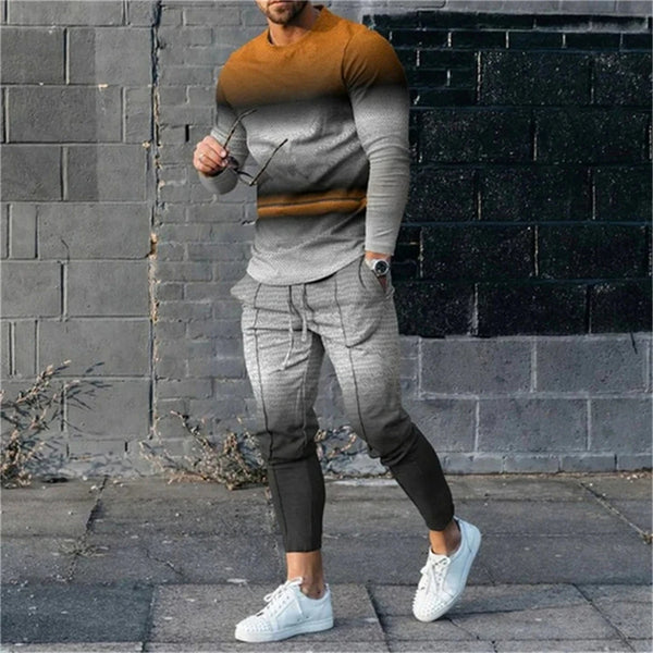 Traje Casual Hombre con Estampado 3D Digital - Manga Larga Oversize