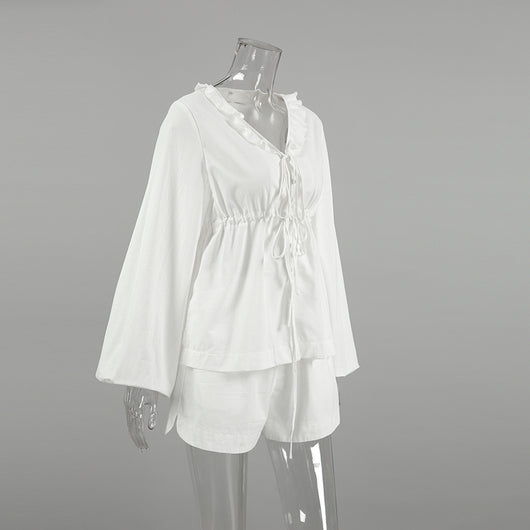 Blusa de Lino y Algodón con Mangas Farol - Estilo Europeo Moderno - Image 10