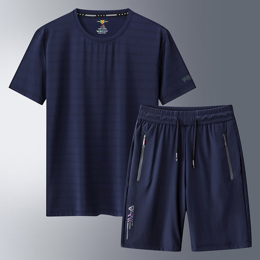 Conjunto Deportivo de Verano para Hombre - Camiseta y Pantalones Cortos en Seda de Hielo - Image 10
