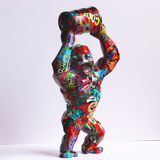 Escultura Decorativa Gorila King Kong Multicolor