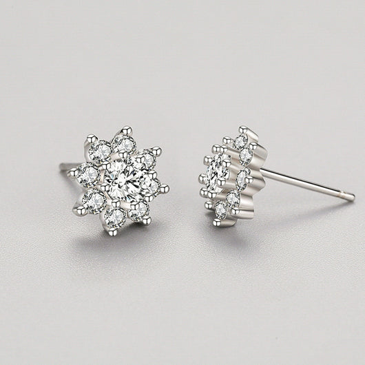Aretes de Plata S925 Hipoalergénicos con Diseño de Flor - Image 3