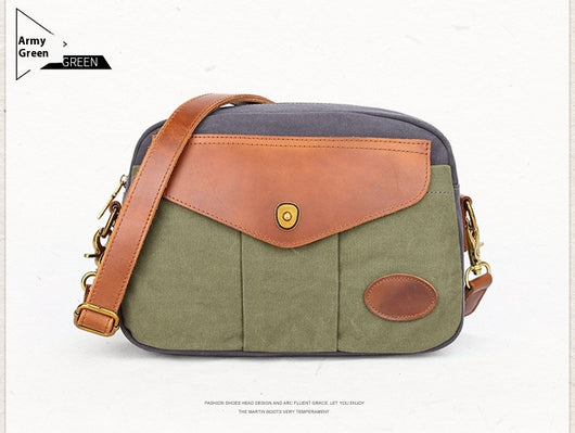 Bolsa Retro de Lona con Bloques de Color y Correa Cruzada - Image 6