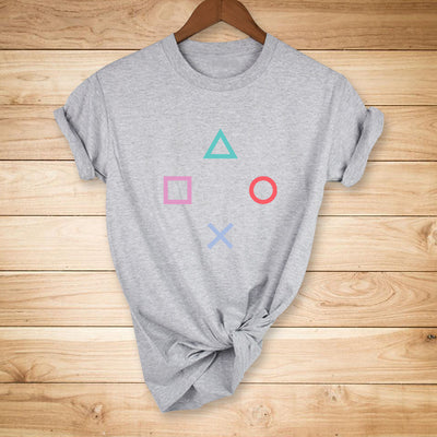 Playera Casual con Estampado de Símbolos Geométricos - Image 12