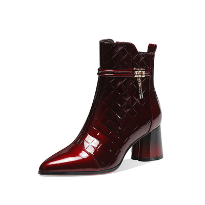 Botas Cortas de Tacón Alto para Mujer e Infantil - Invierno con Forro de Terciopelo