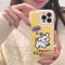 Funda de Teléfono Suave con Cachorro Amarillo Bordado - Protección Total
