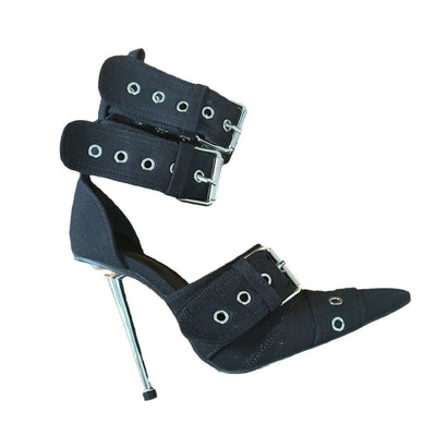 Sandalias de Tacón Alto Punta Cerrada con Hebilla Grande - Zapatos Sexy para Mujer - Image 2