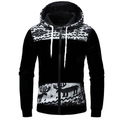 Cardigan Navideño para Hombre con Estampado de Reno, Capucha y Cierre - Image 19