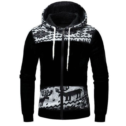 Cardigan Navideño para Hombre con Estampado de Reno, Capucha y Cierre - Image 19