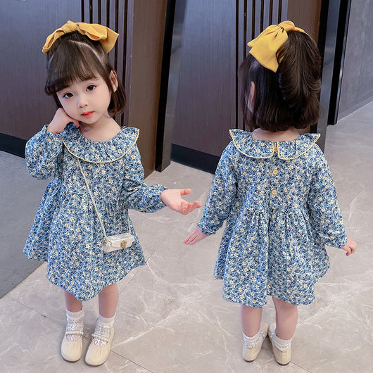 Vestido Infantil Estilo Vaquero Floral Princesa - Image 9