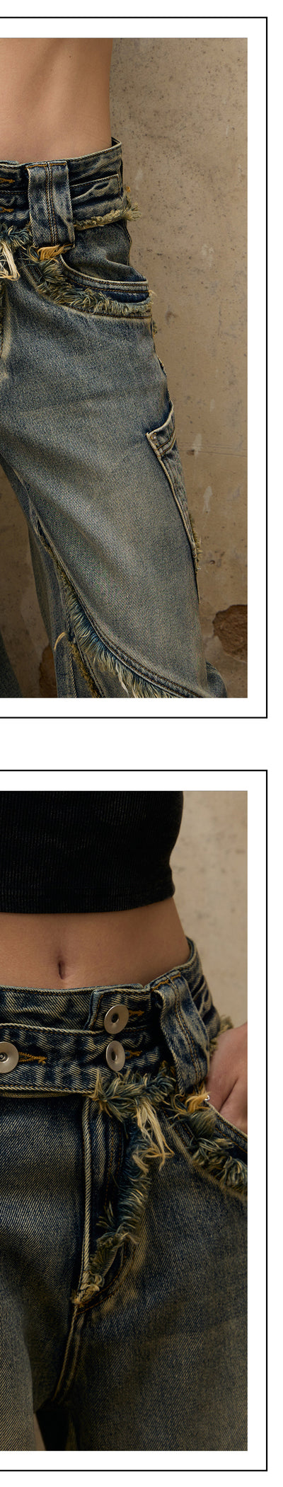 Jeans con Corte Fluido y Detalles Raw Edge - Image 11
