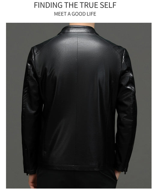 Chaqueta de Cuero PU Estilo Ejecutivo con Solapa - Otoño - Image 8