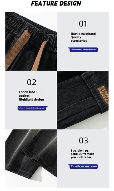 Pantalones Jeans Rectos Anchos con Degradado y Lavado Artesanal para Hombre - Image 22