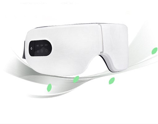 White Bluetooth Smart Eye Massager with vibration, hot compress, and airbag massage, featuring a foldable design. - Image 4