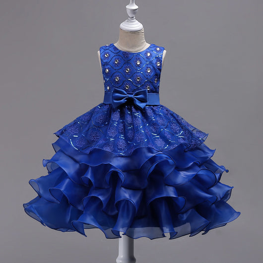 Vestido de Princesa Infantil con Falda Tutú Lentejuelas Brillantes - Image 17