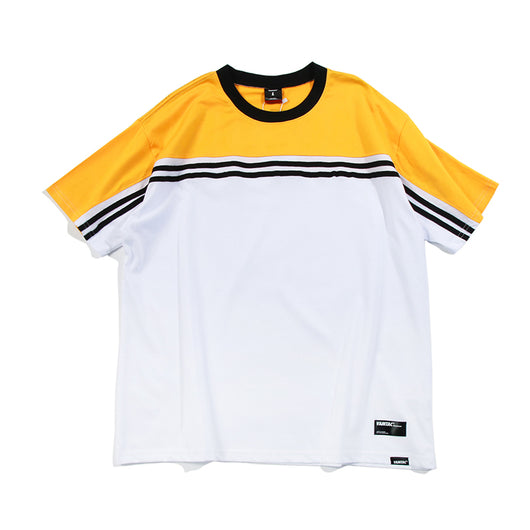 Playera Manga Corta con Costuras Combinadas