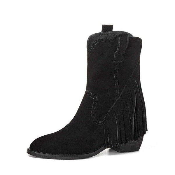 Botas de Tacón Grueso con Punta y Borlas - Image 13