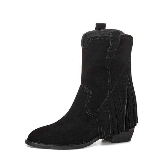 Botas de Tacón Grueso con Punta y Borlas - Image 13